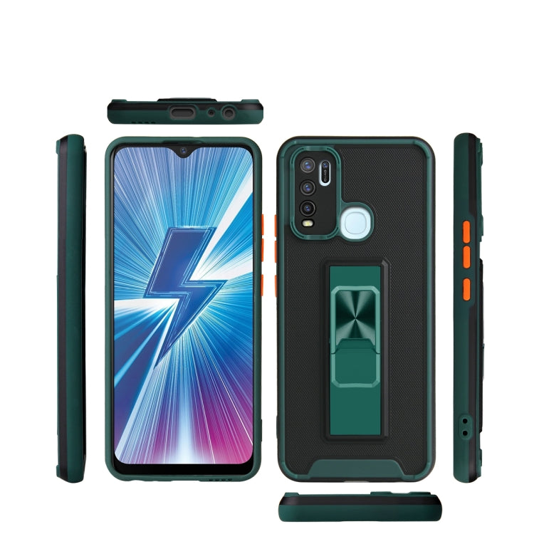 For vivo Y50 / Y30 Dual-color Skin Feel TPU + PC Magnetic Shockproof Case with Invisible Holder