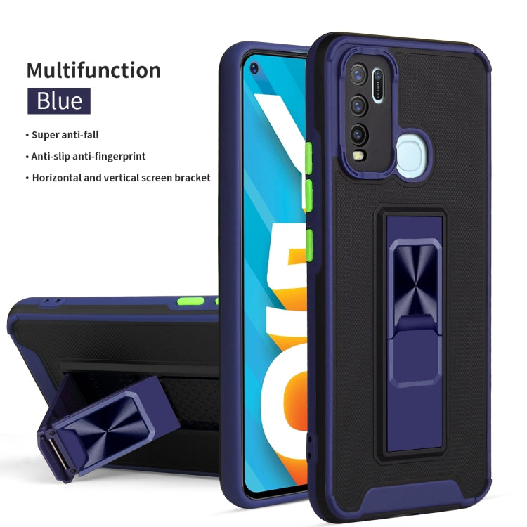 For vivo Y50 / Y30 Dual-color Skin Feel TPU + PC Magnetic Shockproof Case with Invisible Holder