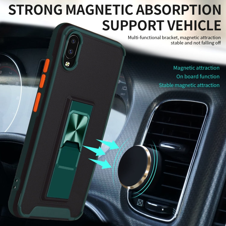For vivo Y93 Dual-color Skin Feel TPU + PC Magnetic Shockproof Case with Invisible Holder