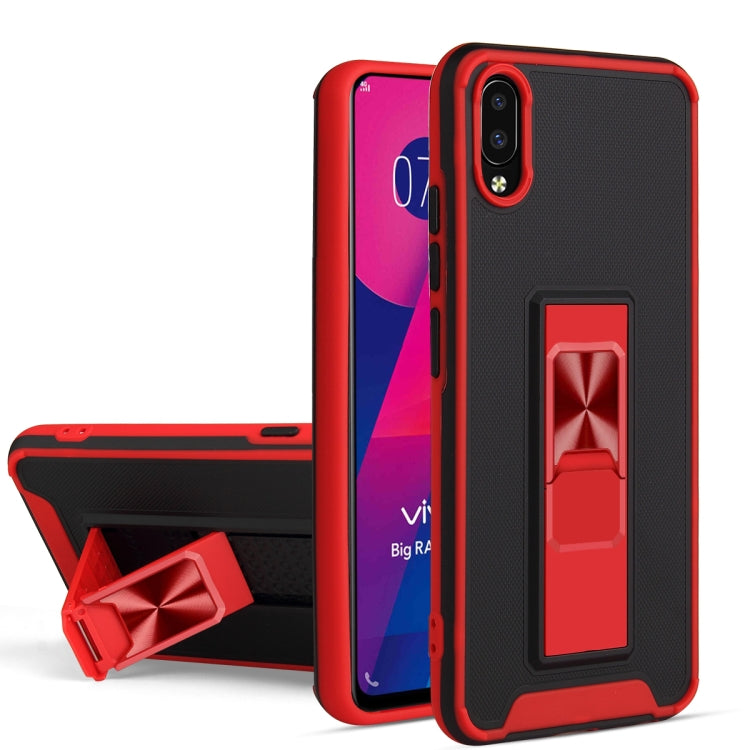 For vivo Y93 Dual-color Skin Feel TPU + PC Magnetic Shockproof Case with Invisible Holder