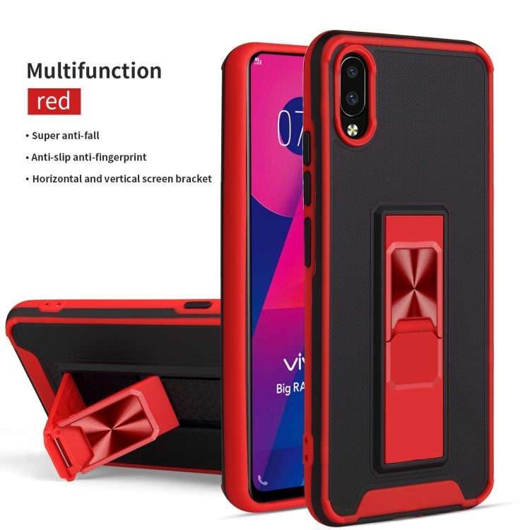 For vivo Y93 Dual-color Skin Feel TPU + PC Magnetic Shockproof Case with Invisible Holder