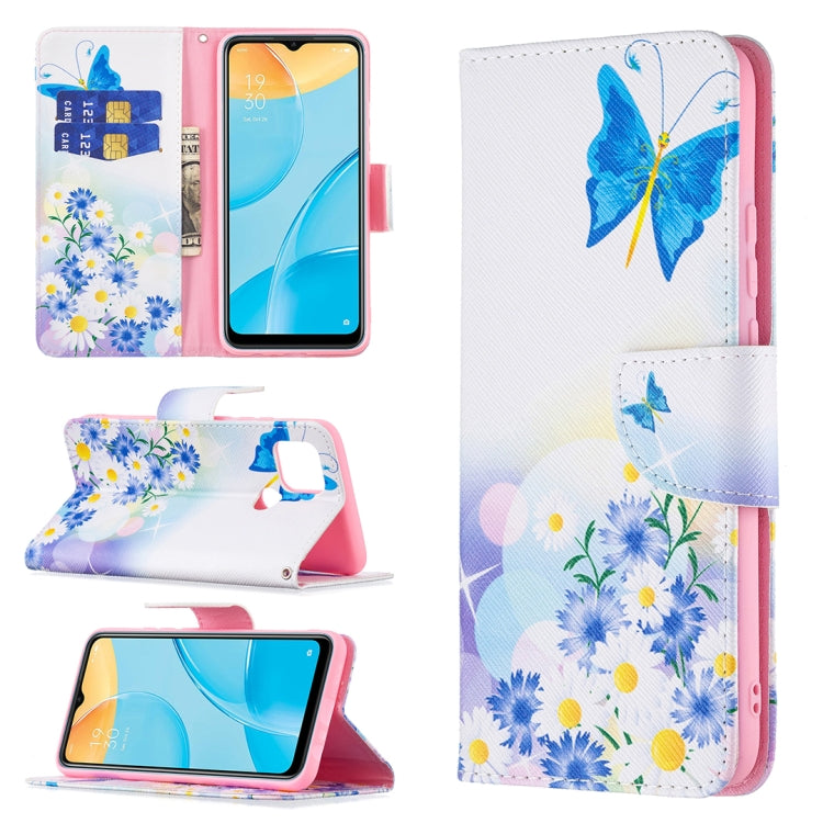 For OPPO A15 Colored Drawing Pattern Horizontal Flip Leather Case with Holder & Card Slots & Wallet
