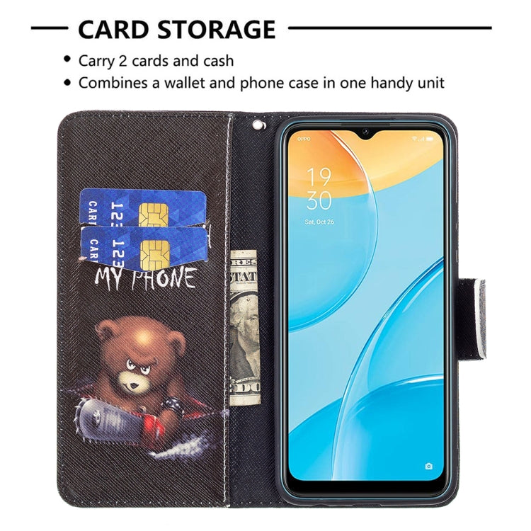 For OPPO A15 Colored Drawing Pattern Horizontal Flip Leather Case with Holder & Card Slots & Wallet