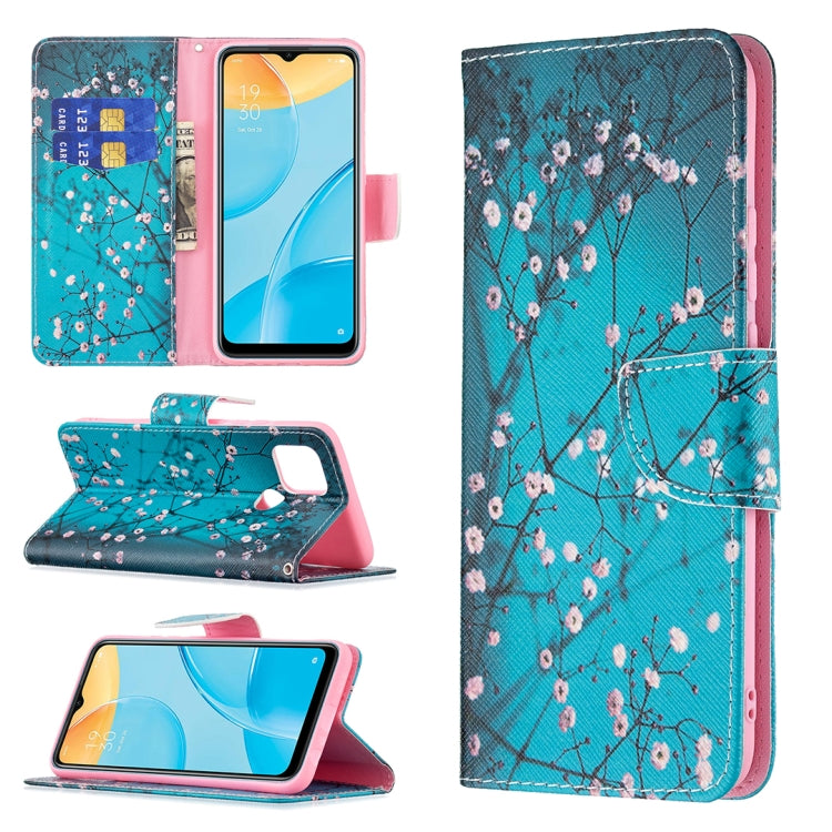 For OPPO A15 Colored Drawing Pattern Horizontal Flip Leather Case with Holder & Card Slots & Wallet