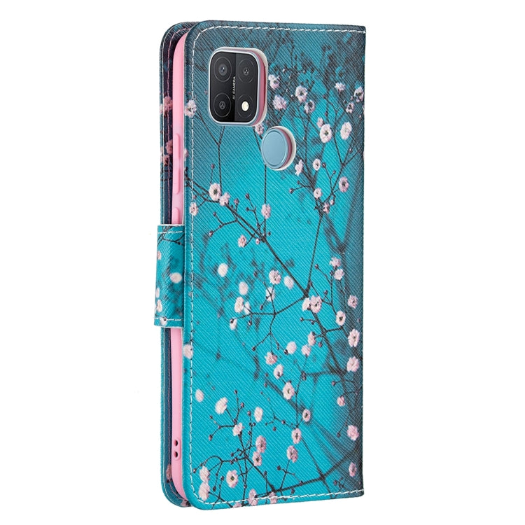 For OPPO A15 Colored Drawing Pattern Horizontal Flip Leather Case with Holder & Card Slots & Wallet