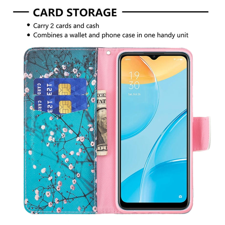 For OPPO A15 Colored Drawing Pattern Horizontal Flip Leather Case with Holder & Card Slots & Wallet