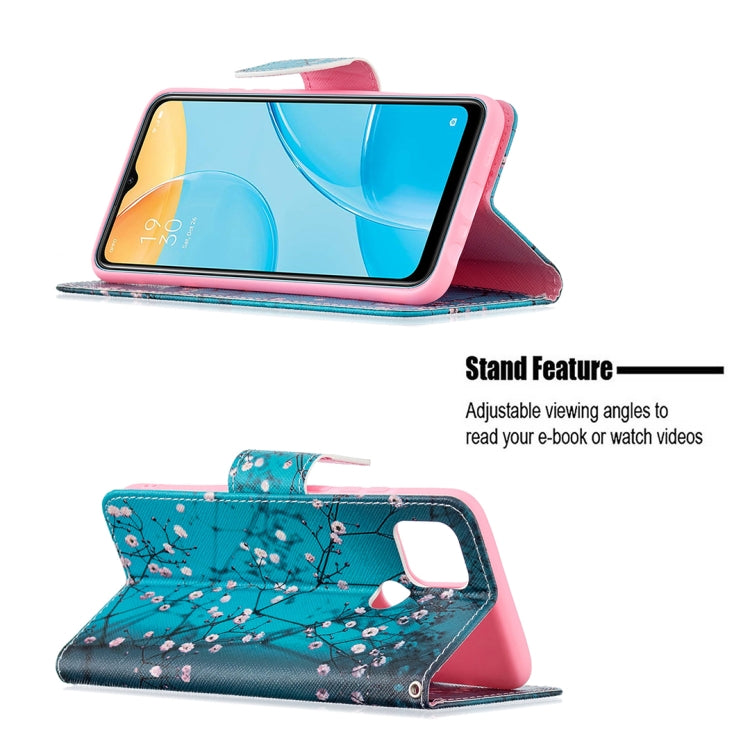 For OPPO A15 Colored Drawing Pattern Horizontal Flip Leather Case with Holder & Card Slots & Wallet