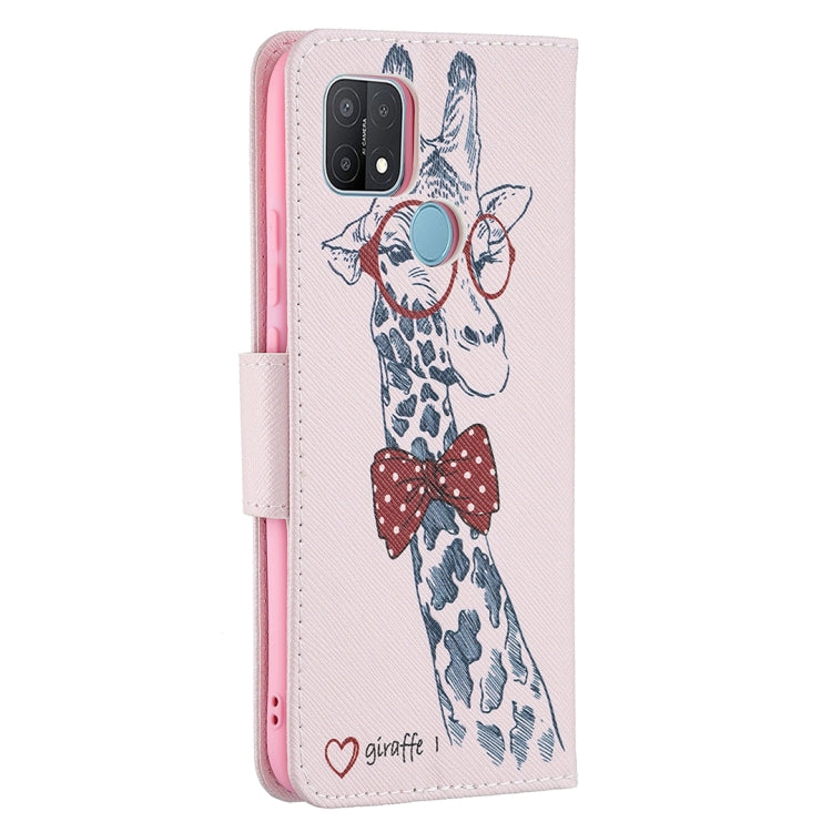 For OPPO A15 Colored Drawing Pattern Horizontal Flip Leather Case with Holder & Card Slots & Wallet