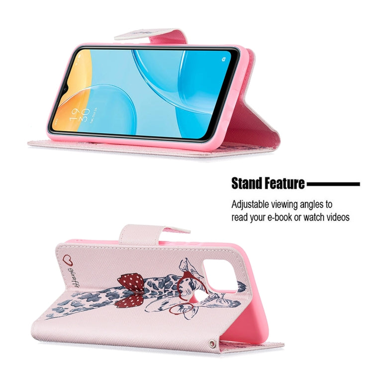 For OPPO A15 Colored Drawing Pattern Horizontal Flip Leather Case with Holder & Card Slots & Wallet