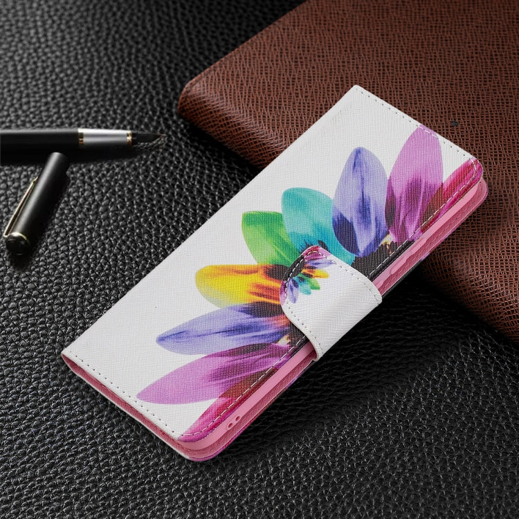 For OPPO A15 Colored Drawing Pattern Horizontal Flip Leather Case with Holder & Card Slots & Wallet