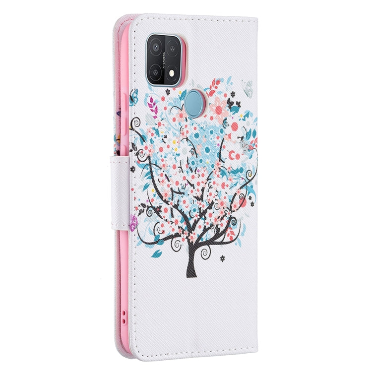 For OPPO A15 Colored Drawing Pattern Horizontal Flip Leather Case with Holder & Card Slots & Wallet