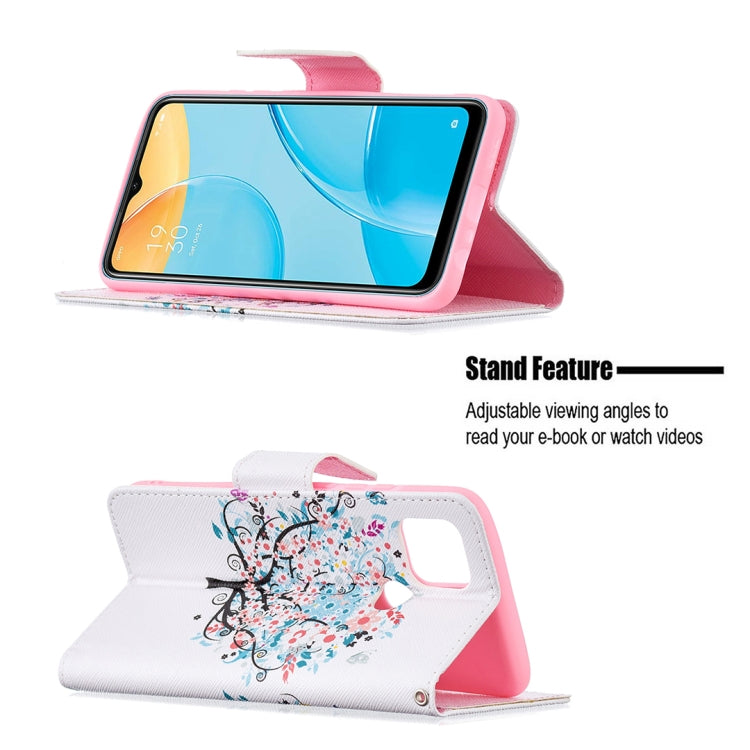 For OPPO A15 Colored Drawing Pattern Horizontal Flip Leather Case with Holder & Card Slots & Wallet