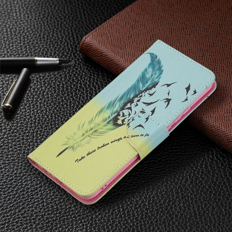 For OPPO A15 Colored Drawing Pattern Horizontal Flip Leather Case with Holder & Card Slots & Wallet