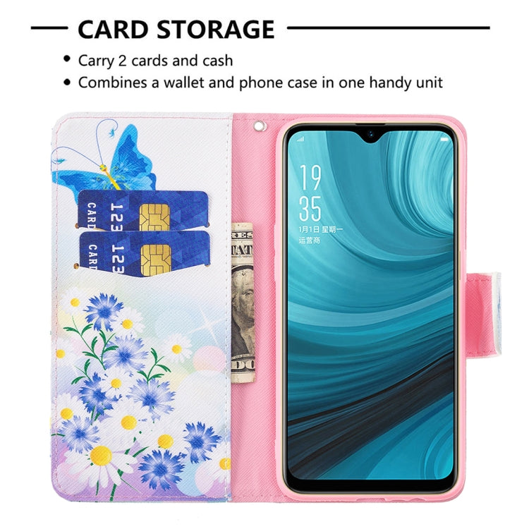 For OPPO A7 Colored Drawing Pattern Horizontal Flip Leather Case with Holder & Card Slots & Wallet