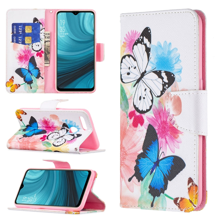 For OPPO A7 Colored Drawing Pattern Horizontal Flip Leather Case with Holder & Card Slots & Wallet
