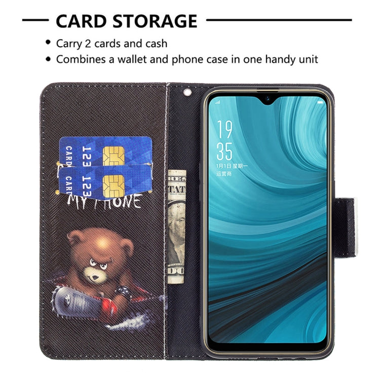 For OPPO A7 Colored Drawing Pattern Horizontal Flip Leather Case with Holder & Card Slots & Wallet