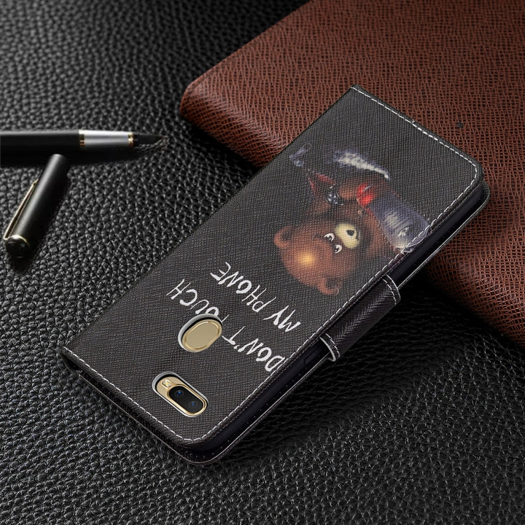 For OPPO A7 Colored Drawing Pattern Horizontal Flip Leather Case with Holder & Card Slots & Wallet