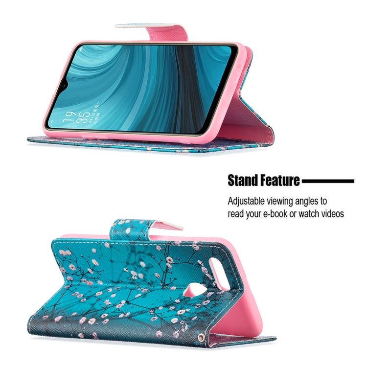 For OPPO A7 Colored Drawing Pattern Horizontal Flip Leather Case with Holder & Card Slots & Wallet