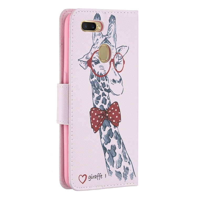 For OPPO A7 Colored Drawing Pattern Horizontal Flip Leather Case with Holder & Card Slots & Wallet