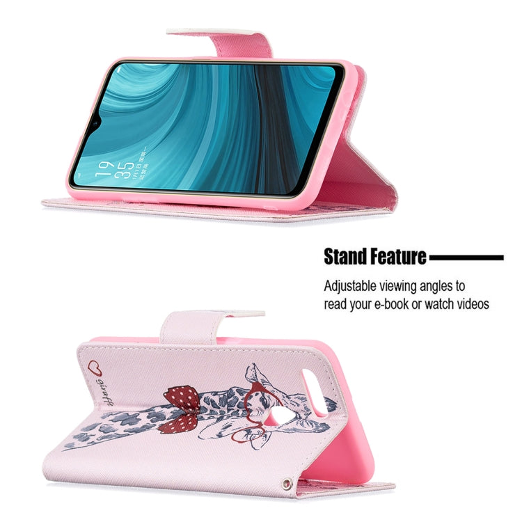 For OPPO A7 Colored Drawing Pattern Horizontal Flip Leather Case with Holder & Card Slots & Wallet