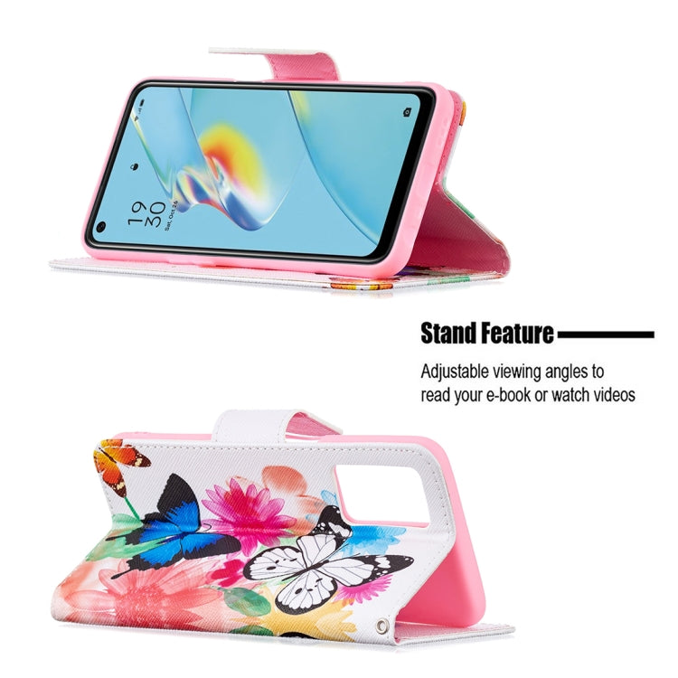 For OPPO A54 4G / A55 5G Colored Drawing Pattern Horizontal Flip Leather Case with Holder & Card Slots & Wallet