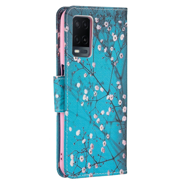 For OPPO A54 4G / A55 5G Colored Drawing Pattern Horizontal Flip Leather Case with Holder & Card Slots & Wallet