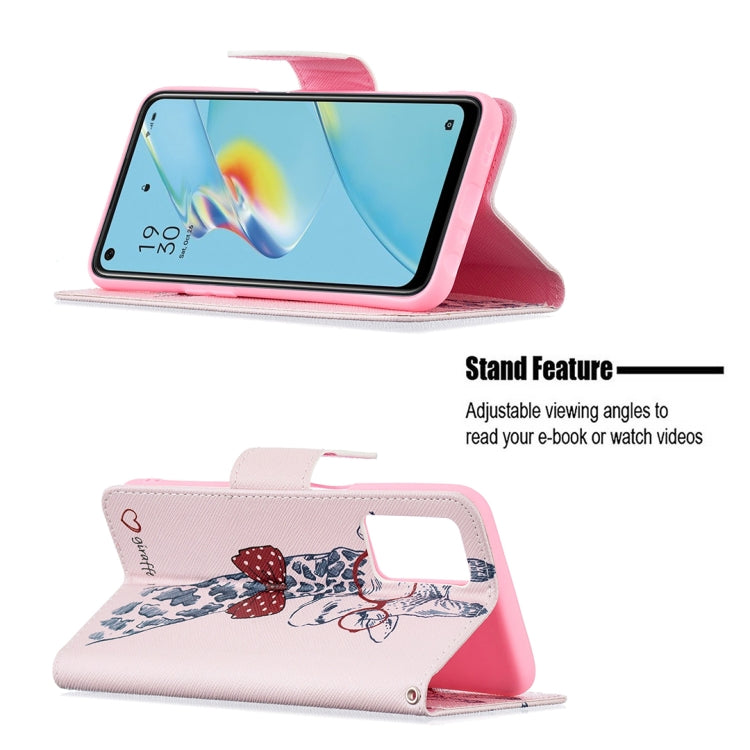 For OPPO A54 4G / A55 5G Colored Drawing Pattern Horizontal Flip Leather Case with Holder & Card Slots & Wallet