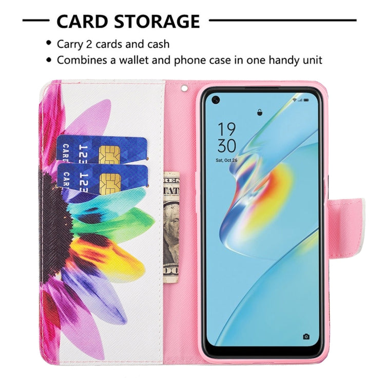 For OPPO A54 4G / A55 5G Colored Drawing Pattern Horizontal Flip Leather Case with Holder & Card Slots & Wallet
