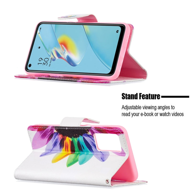 For OPPO A54 4G / A55 5G Colored Drawing Pattern Horizontal Flip Leather Case with Holder & Card Slots & Wallet