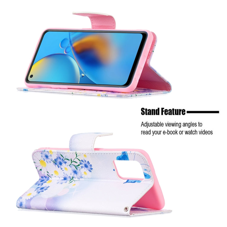 For OPPO A74 4G / F19 4G Colored Drawing Pattern Horizontal Flip Leather Case with Holder & Card Slots & Wallet
