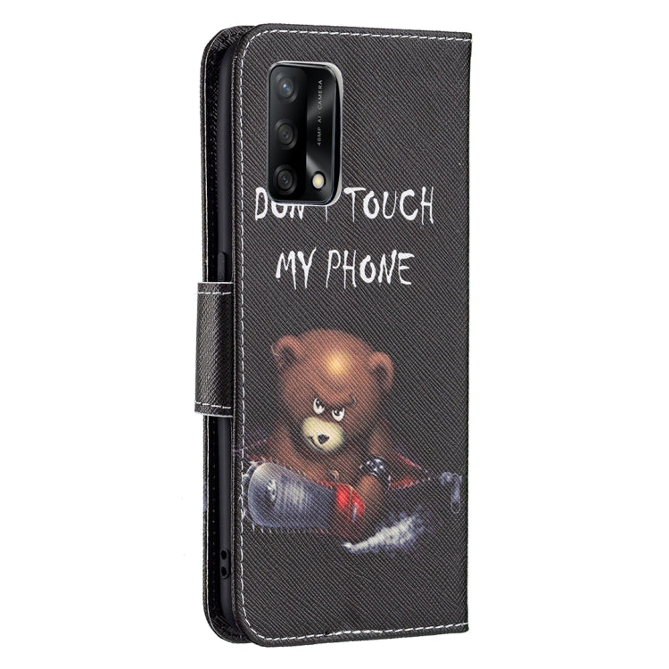 For OPPO A74 4G / F19 4G Colored Drawing Pattern Horizontal Flip Leather Case with Holder & Card Slots & Wallet