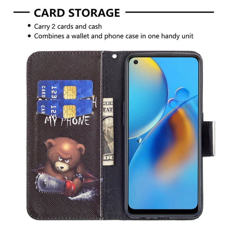 For OPPO A74 4G / F19 4G Colored Drawing Pattern Horizontal Flip Leather Case with Holder & Card Slots & Wallet