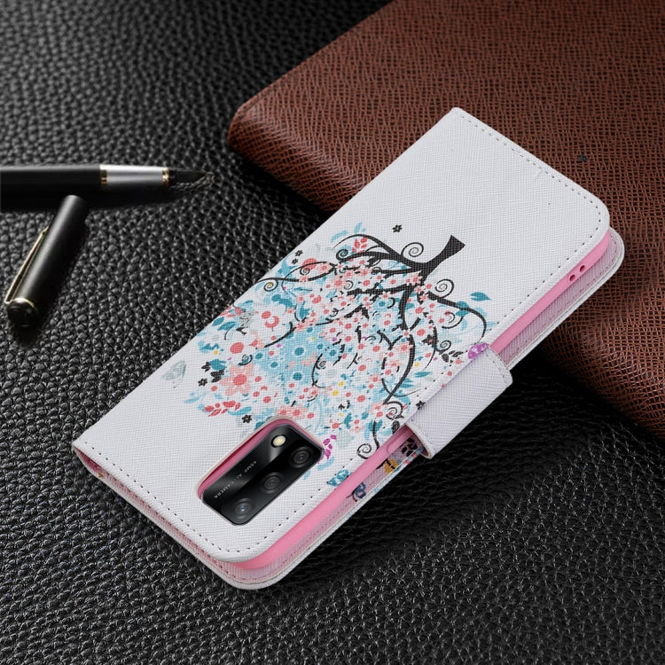 For OPPO A74 4G / F19 4G Colored Drawing Pattern Horizontal Flip Leather Case with Holder & Card Slots & Wallet