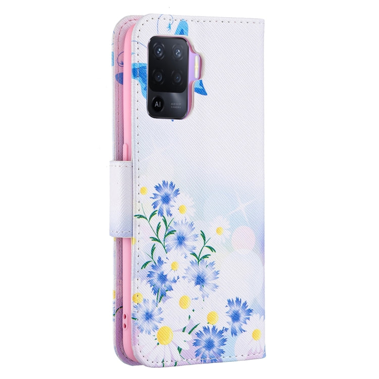 For OPPO A94 4G / Reno5 F / F19 Pro Colored Drawing Pattern Horizontal Flip Leather Case with Holder & Card Slots & Wallet