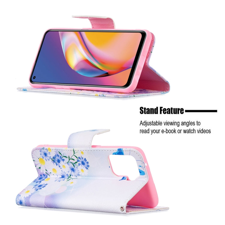 For OPPO A94 4G / Reno5 F / F19 Pro Colored Drawing Pattern Horizontal Flip Leather Case with Holder & Card Slots & Wallet