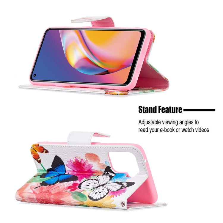 For OPPO A94 4G / Reno5 F / F19 Pro Colored Drawing Pattern Horizontal Flip Leather Case with Holder & Card Slots & Wallet