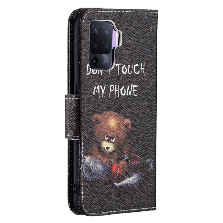 For OPPO A94 4G / Reno5 F / F19 Pro Colored Drawing Pattern Horizontal Flip Leather Case with Holder & Card Slots & Wallet
