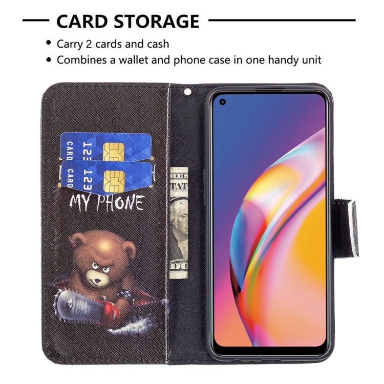 For OPPO A94 4G / Reno5 F / F19 Pro Colored Drawing Pattern Horizontal Flip Leather Case with Holder & Card Slots & Wallet