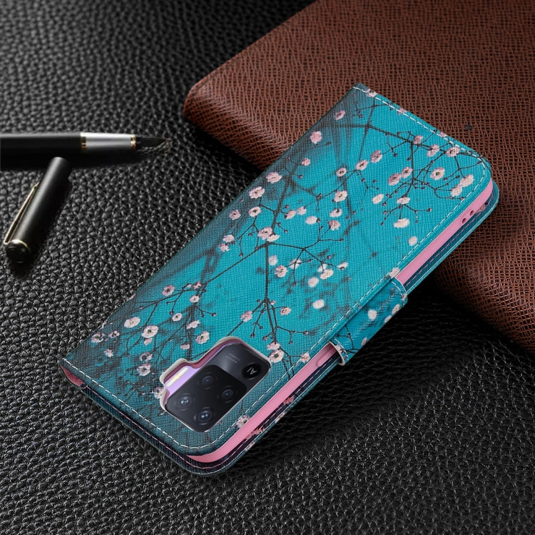For OPPO A94 4G / Reno5 F / F19 Pro Colored Drawing Pattern Horizontal Flip Leather Case with Holder & Card Slots & Wallet