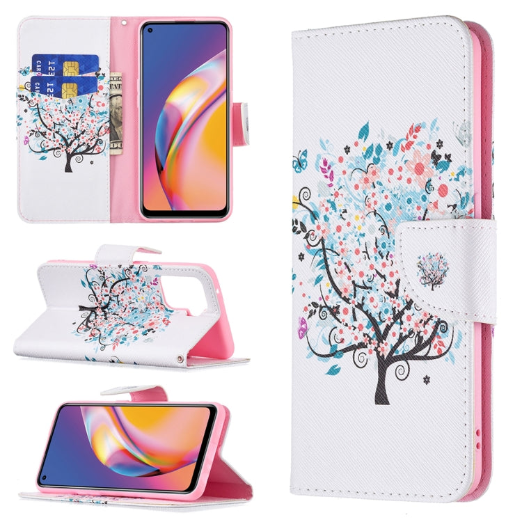 For OPPO A94 4G / Reno5 F / F19 Pro Colored Drawing Pattern Horizontal Flip Leather Case with Holder & Card Slots & Wallet