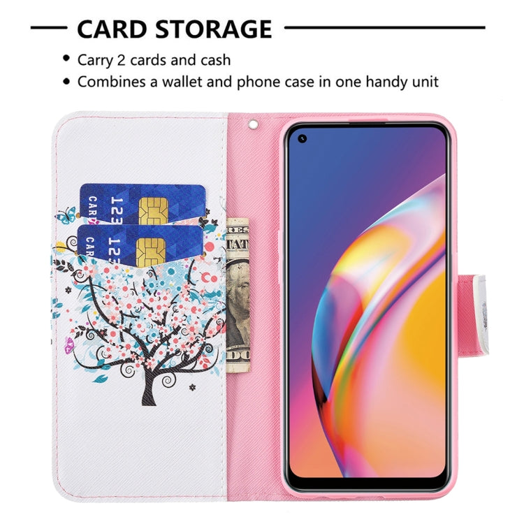 For OPPO A94 4G / Reno5 F / F19 Pro Colored Drawing Pattern Horizontal Flip Leather Case with Holder & Card Slots & Wallet