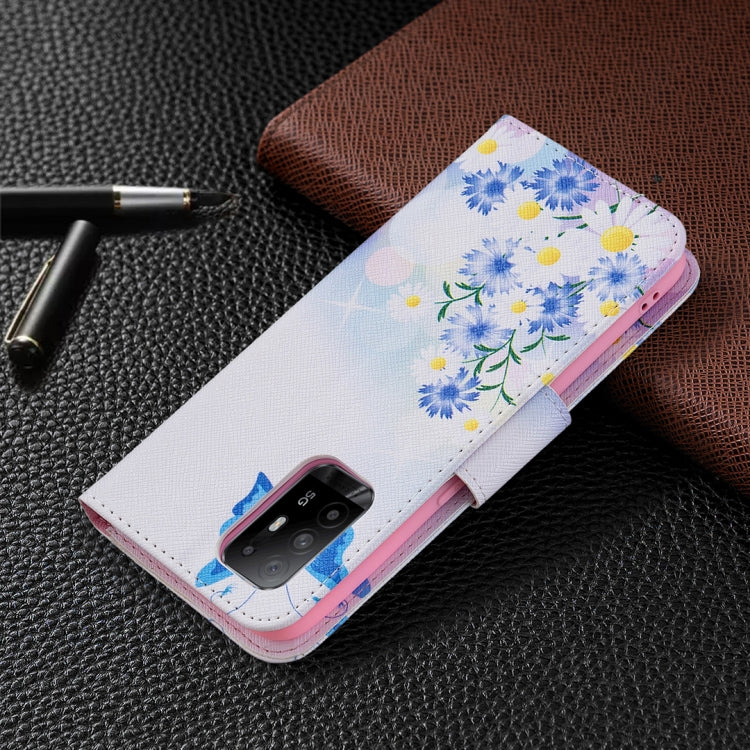 For OPPO A94 5G / Reno5 Z 5G / F19 Pro+ Colored Drawing Pattern Horizontal Flip Leather Case with Holder & Card Slots & Wallet