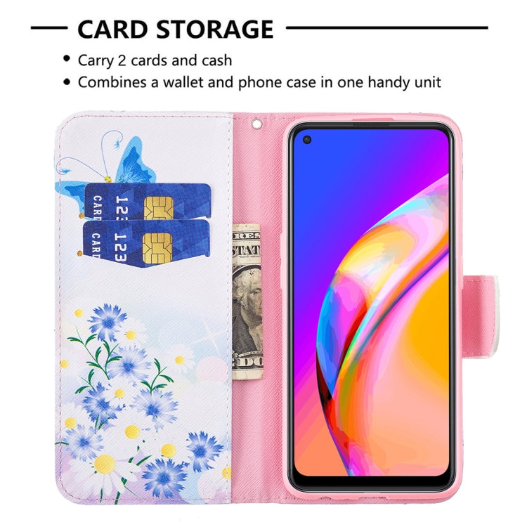 For OPPO A94 5G / Reno5 Z 5G / F19 Pro+ Colored Drawing Pattern Horizontal Flip Leather Case with Holder & Card Slots & Wallet