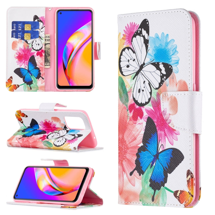 For OPPO A94 5G / Reno5 Z 5G / F19 Pro+ Colored Drawing Pattern Horizontal Flip Leather Case with Holder & Card Slots & Wallet