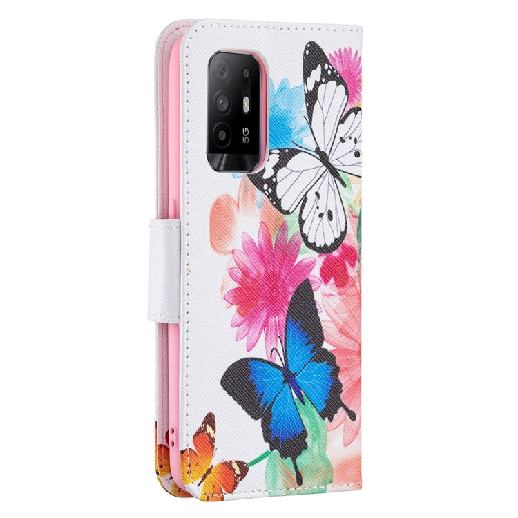 For OPPO A94 5G / Reno5 Z 5G / F19 Pro+ Colored Drawing Pattern Horizontal Flip Leather Case with Holder & Card Slots & Wallet