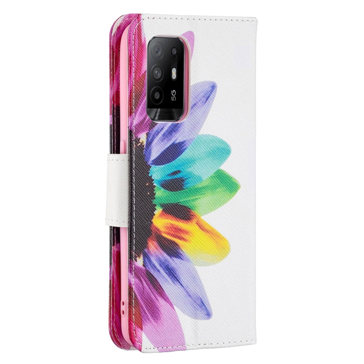 For OPPO A94 5G / Reno5 Z 5G / F19 Pro+ Colored Drawing Pattern Horizontal Flip Leather Case with Holder & Card Slots & Wallet