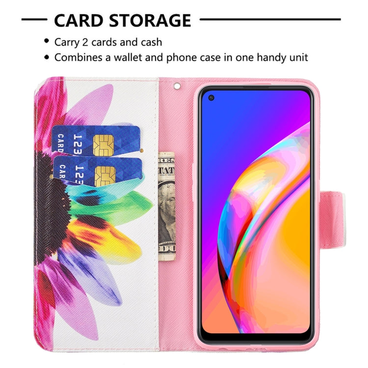 For OPPO A94 5G / Reno5 Z 5G / F19 Pro+ Colored Drawing Pattern Horizontal Flip Leather Case with Holder & Card Slots & Wallet