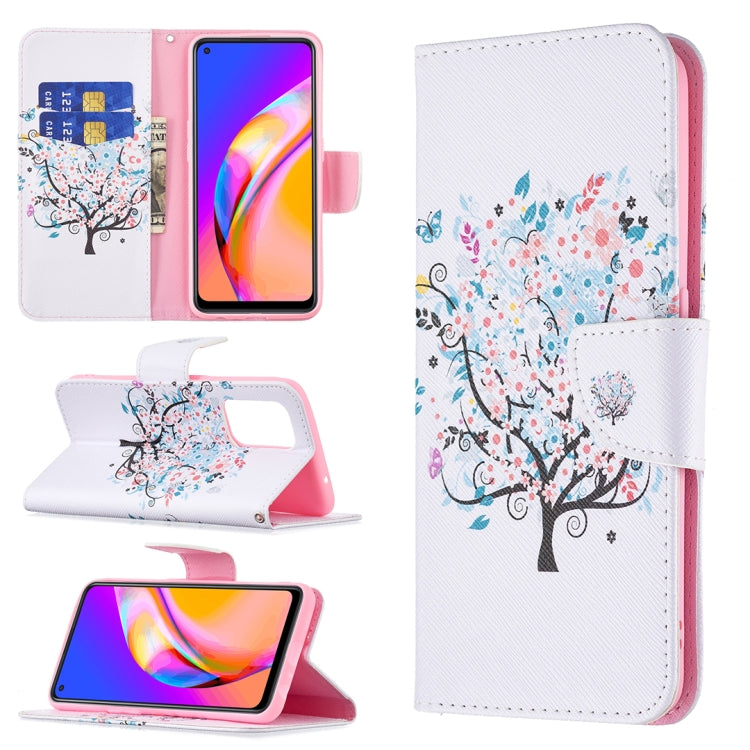 For OPPO A94 5G / Reno5 Z 5G / F19 Pro+ Colored Drawing Pattern Horizontal Flip Leather Case with Holder & Card Slots & Wallet