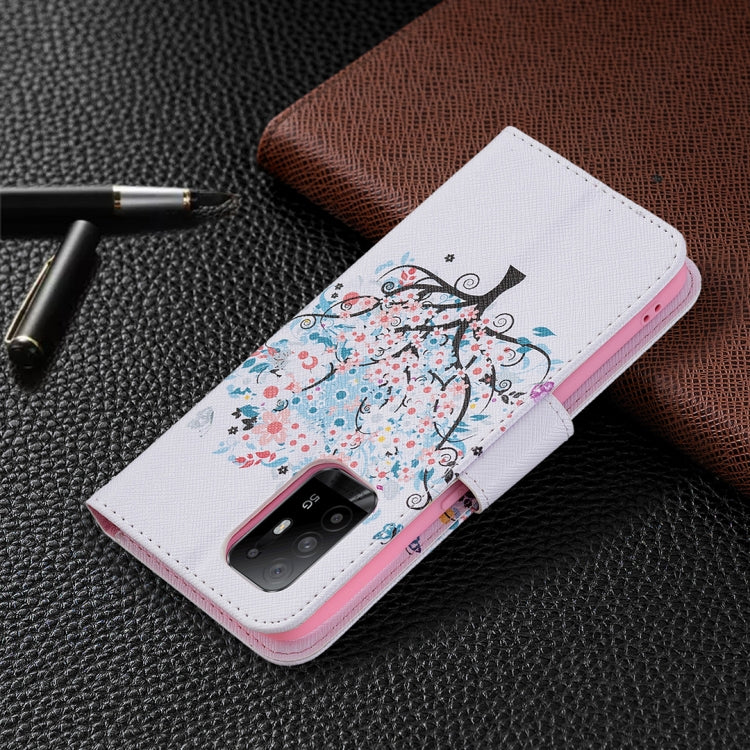 For OPPO A94 5G / Reno5 Z 5G / F19 Pro+ Colored Drawing Pattern Horizontal Flip Leather Case with Holder & Card Slots & Wallet