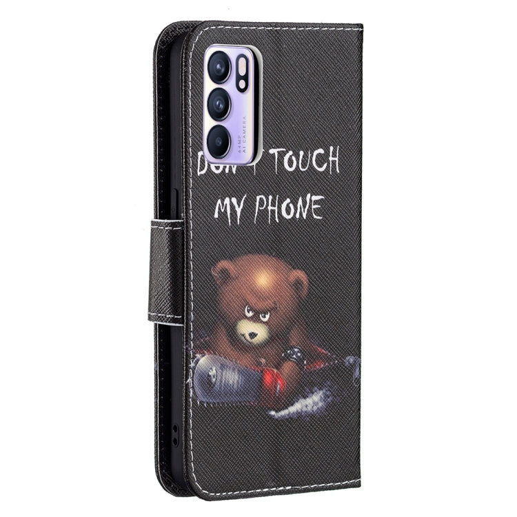For OPPO Reno6 Colored Drawing Pattern Horizontal Flip Leather Case with Holder & Card Slots & Wallet